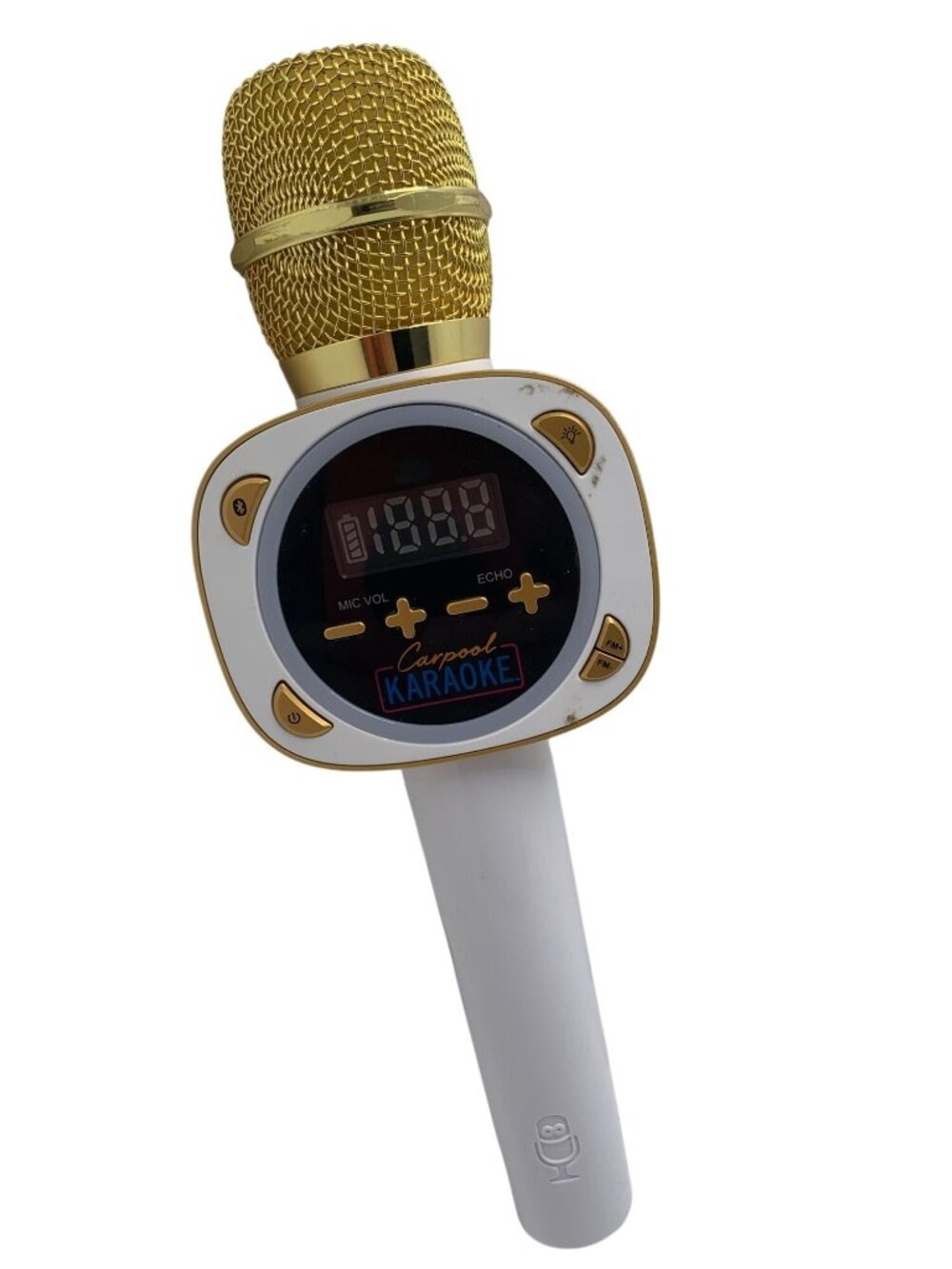 Carpool Karaoke Wireless Bluetooth Microphone With Echo & Volume Control White &